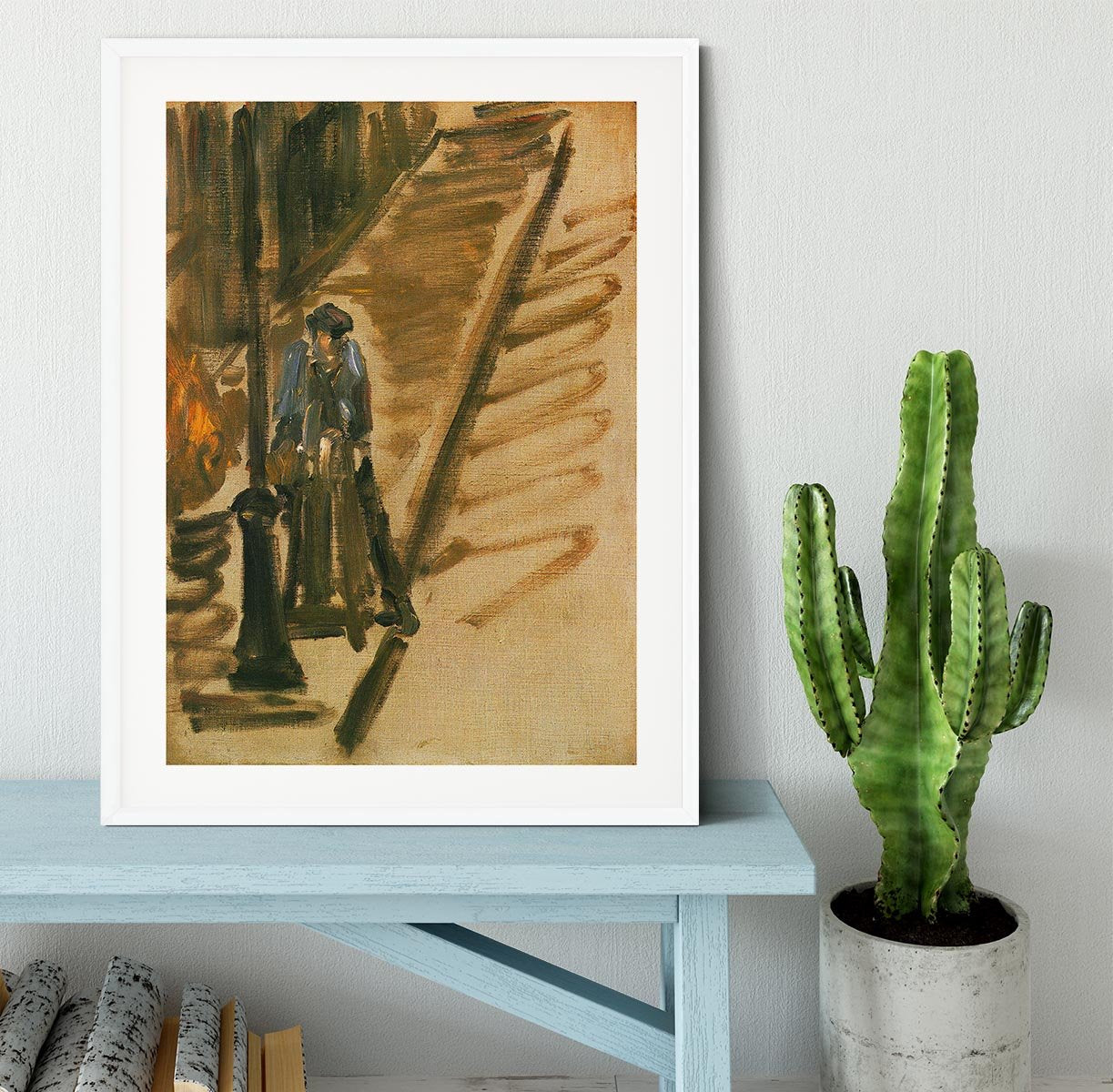Rue Mossnier with Knife Grinder by Manet Framed Print - Canvas Art Rocks - 5