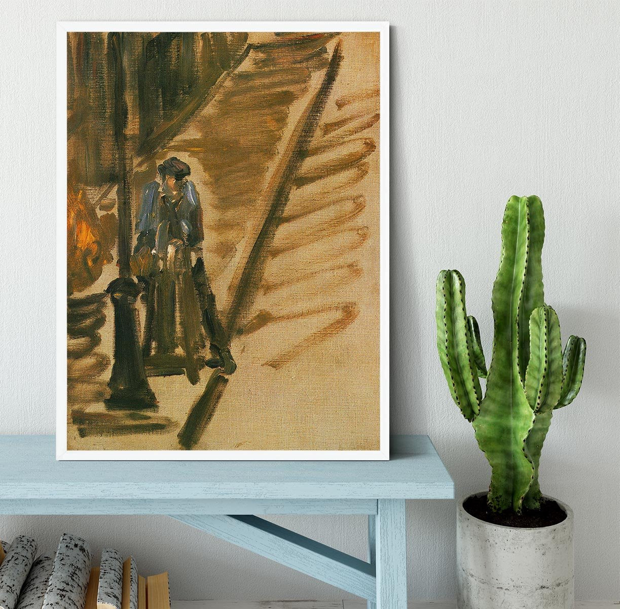 Rue Mossnier with Knife Grinder by Manet Framed Print - Canvas Art Rocks -6