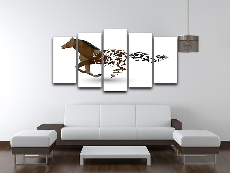 Running horse from the collapsing grounds 5 Split Panel Canvas - Canvas Art Rocks - 3
