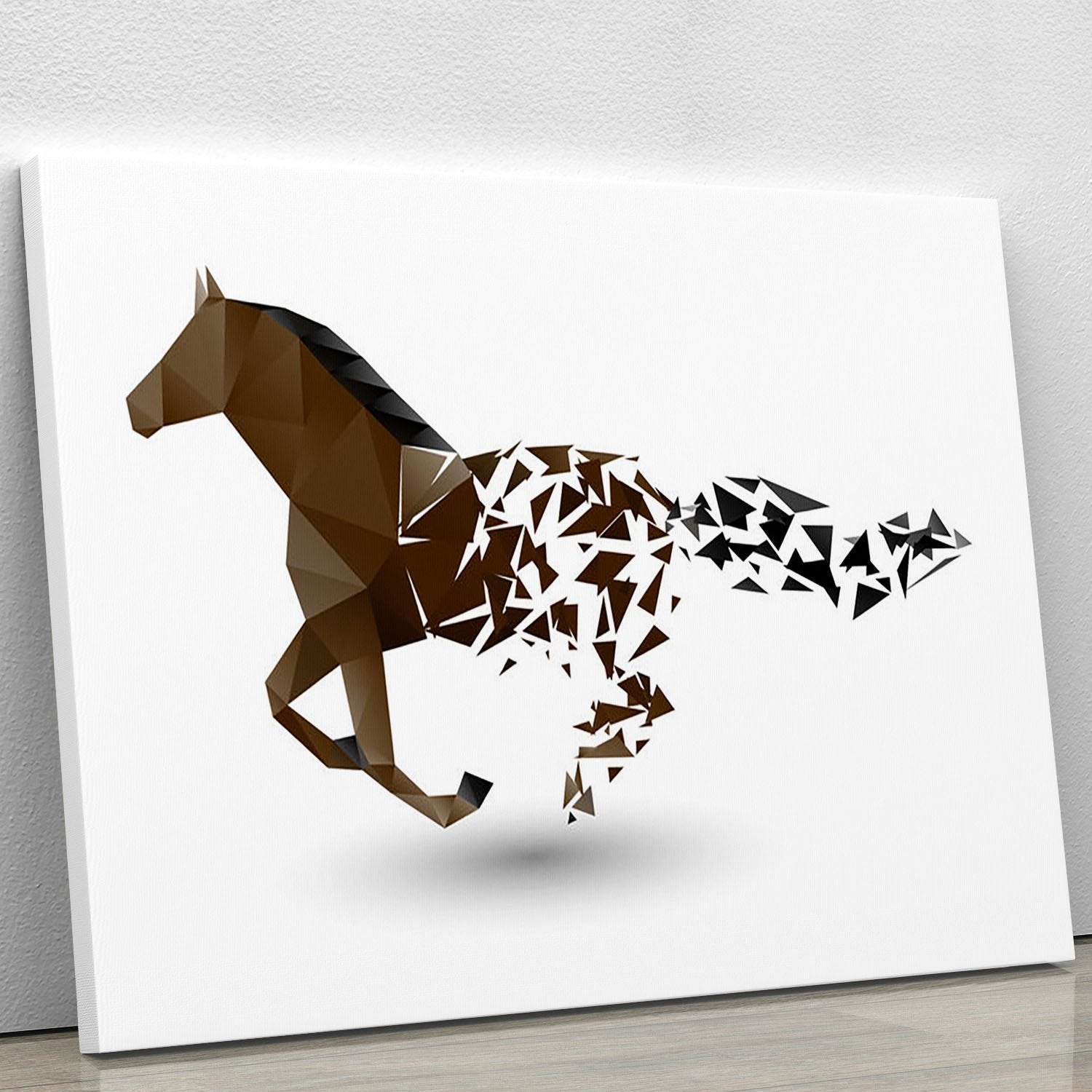 Running horse from the collapsing grounds Canvas Print or Poster