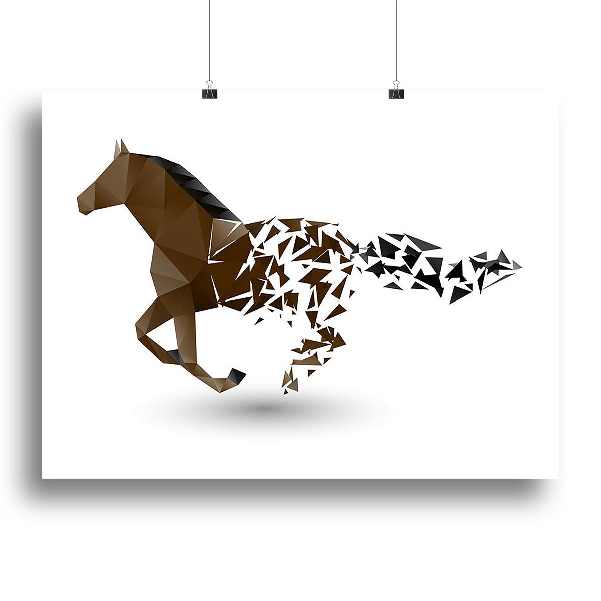 Running horse from the collapsing grounds Canvas Print or Poster