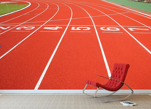 Running track Wall Mural Wallpaper - Canvas Art Rocks - 2