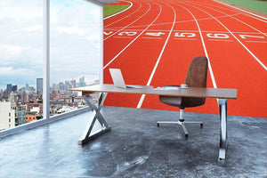 Running track Wall Mural Wallpaper - Canvas Art Rocks - 3