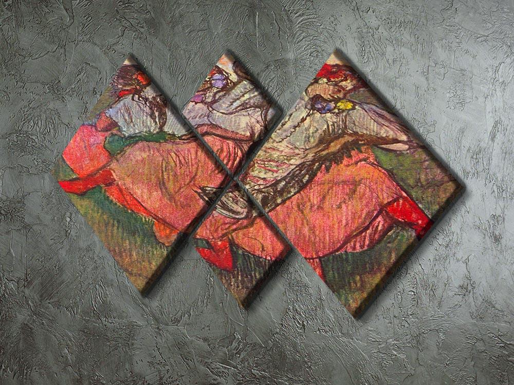 Russian Dancers by Degas 4 Square Multi Panel Canvas - Canvas Art Rocks - 2