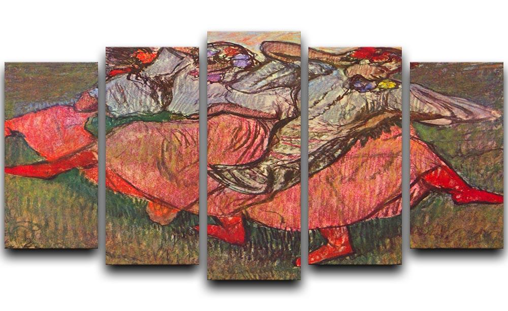 Russian Dancers by Degas 5 Split Panel Canvas - Canvas Art Rocks - 1
