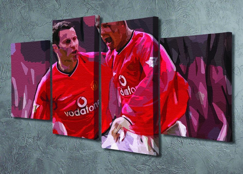 Ryan Giggs and David Beckham 4 Split Panel Canvas - Canvas Art Rocks - 2