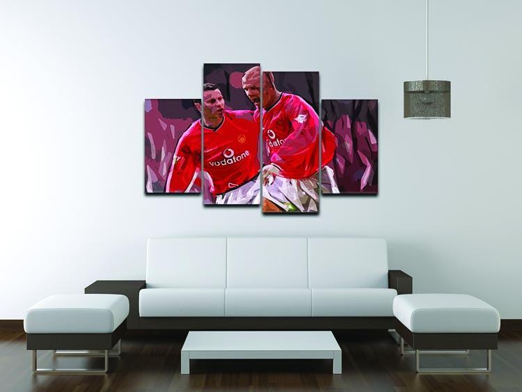 Ryan Giggs and David Beckham 4 Split Panel Canvas - Canvas Art Rocks - 3