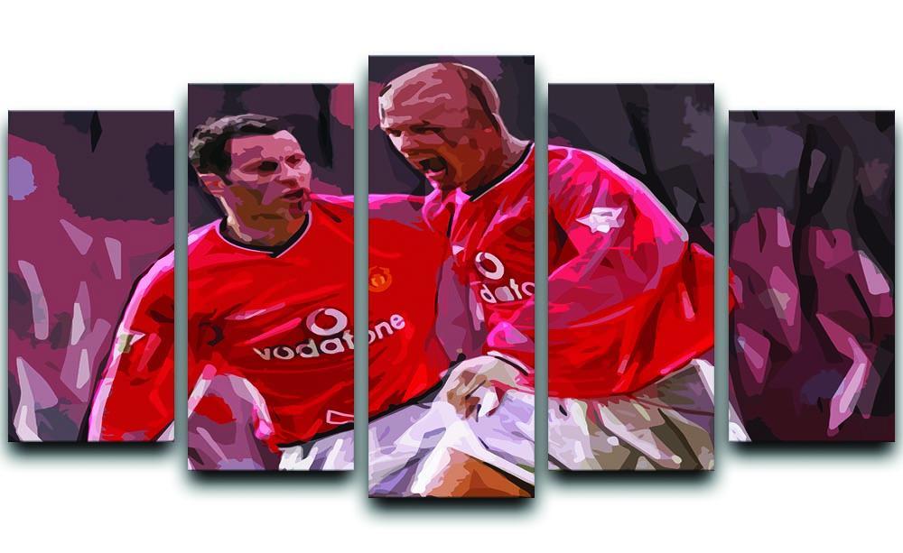 Ryan Giggs and David Beckham 5 Split Panel Canvas  - Canvas Art Rocks - 1