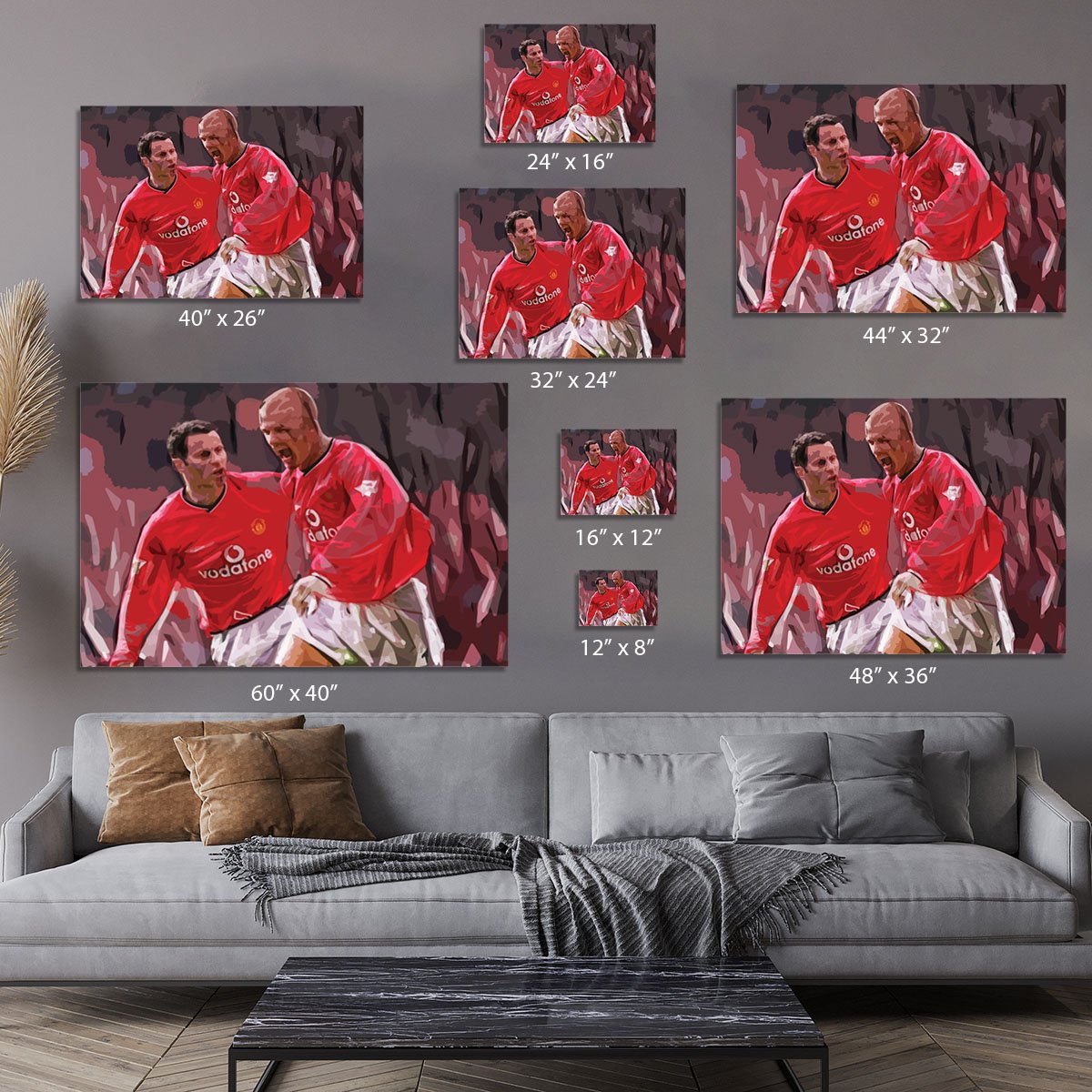 Ryan Giggs and David Beckham Canvas Print or Poster