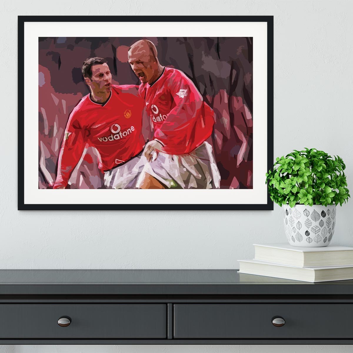 Ryan Giggs and David Beckham Framed Print - Canvas Art Rocks - 1