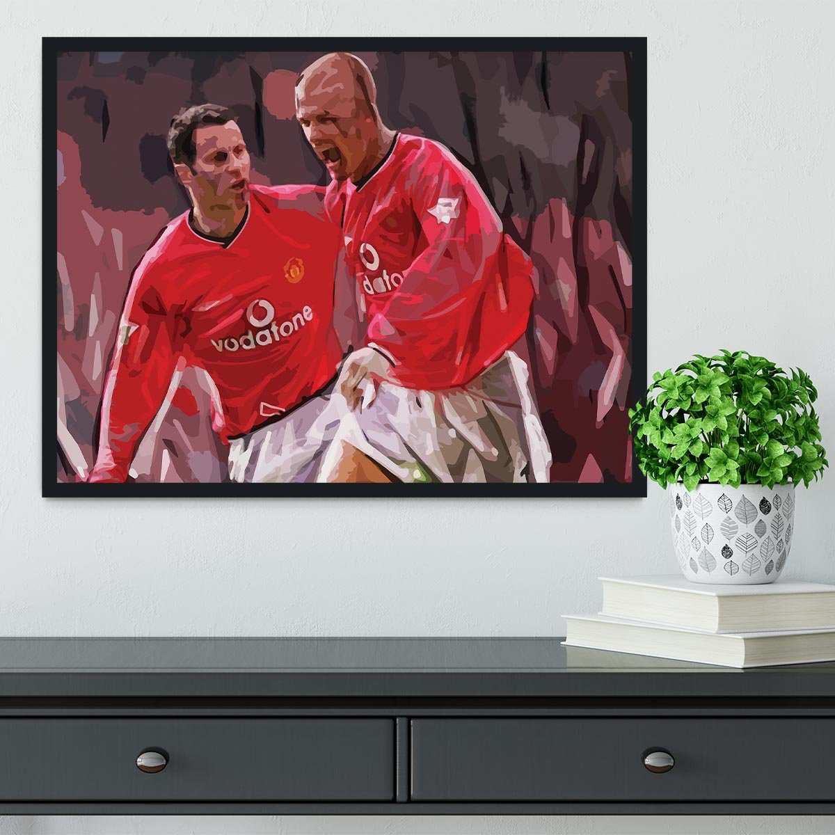 Ryan Giggs and David Beckham Framed Print - Canvas Art Rocks - 2
