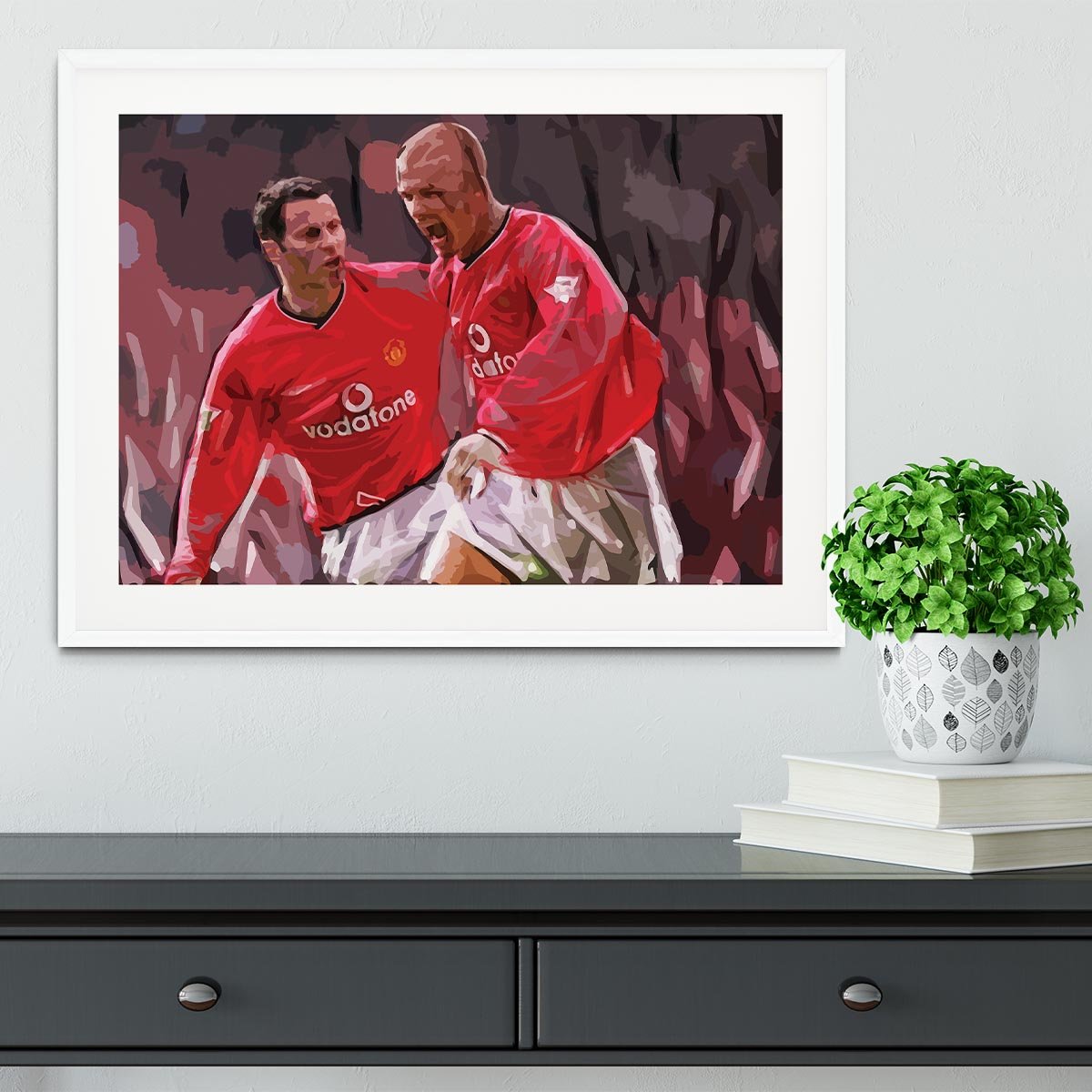 Ryan Giggs and David Beckham Framed Print - Canvas Art Rocks - 5