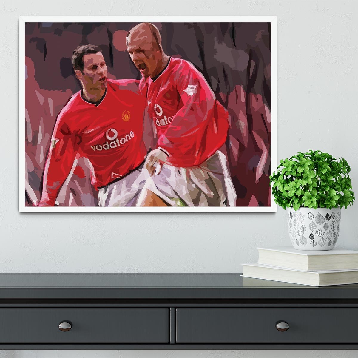 Ryan Giggs and David Beckham Framed Print - Canvas Art Rocks -6