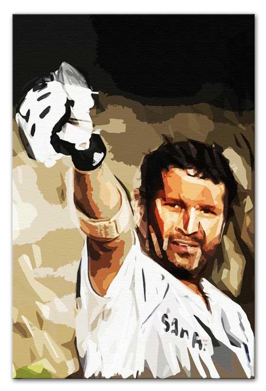 Sachin Tendulkar Print - Canvas Art Rocks - 1