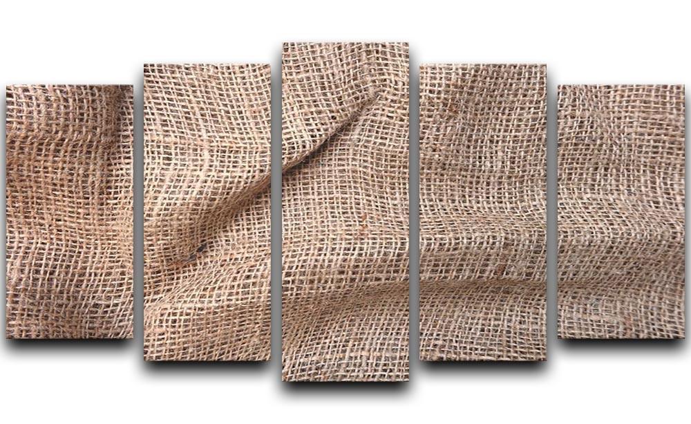Sackcloth textured 5 Split Panel Canvas  - Canvas Art Rocks - 1