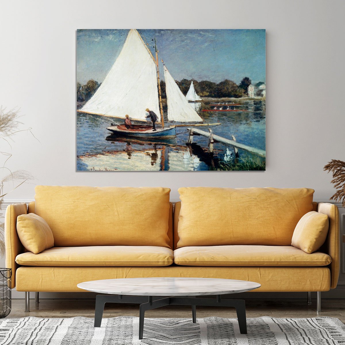 Sailing At Argenteuil 2 by Monet Canvas Print or Poster