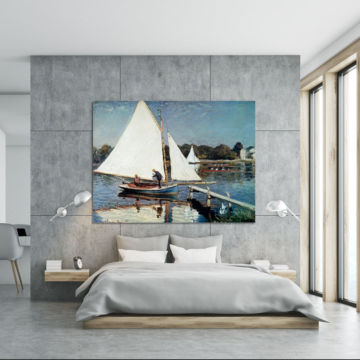 Sailing At Argenteuil 2 by Monet Canvas Print or Poster