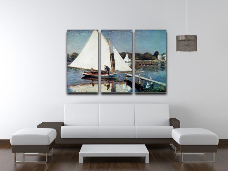 Sailing At Argenteuil 2 by Monet Split Panel Canvas Print - Canvas Art Rocks - 4