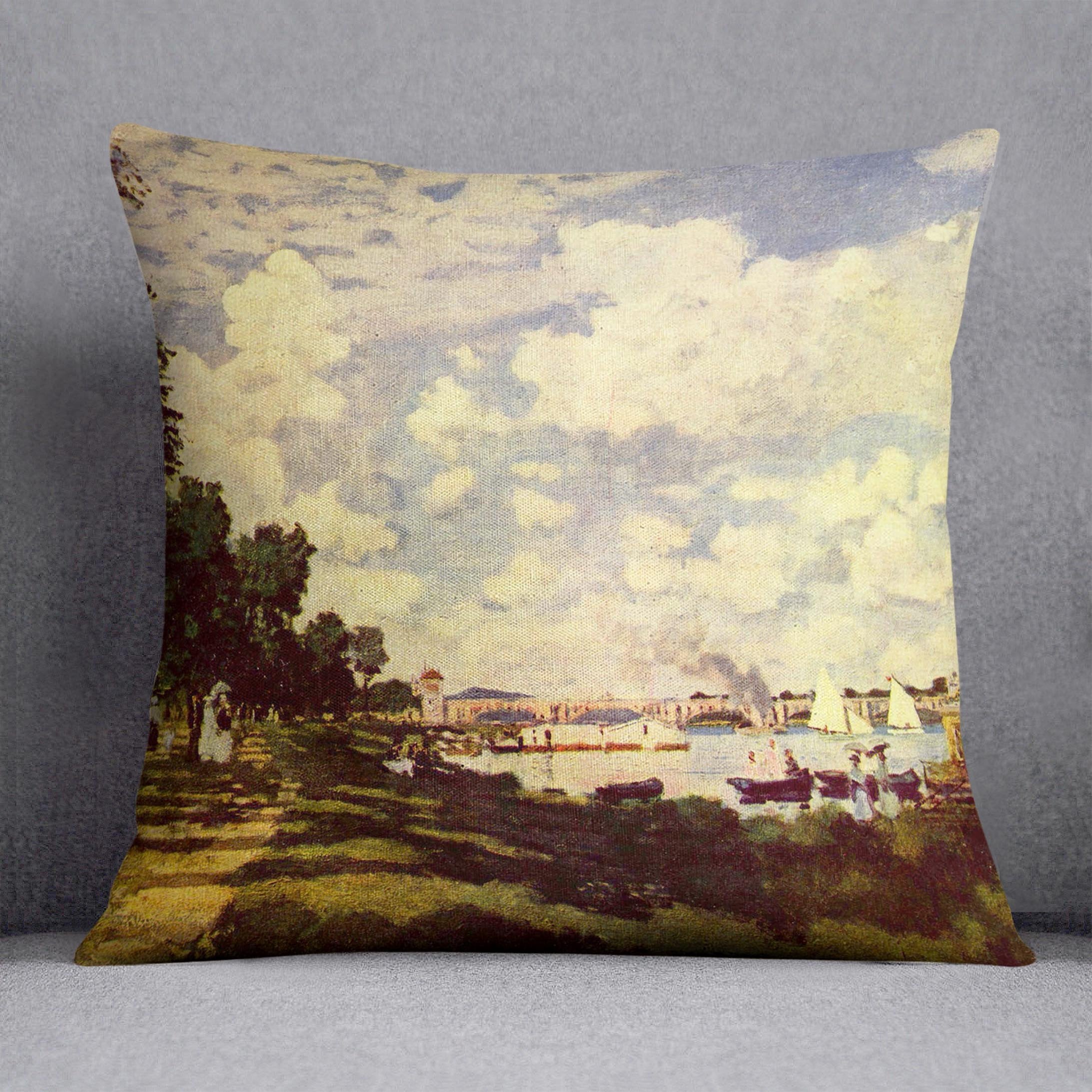 Sailing at Argenteuil by Monet Throw Pillow