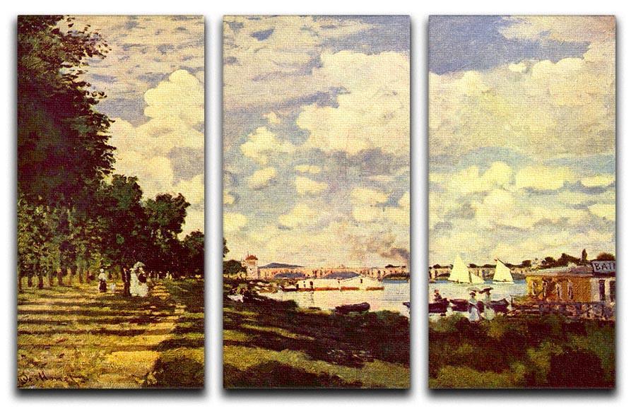Sailing at Argenteuil by Monet Split Panel Canvas Print - Canvas Art Rocks - 4