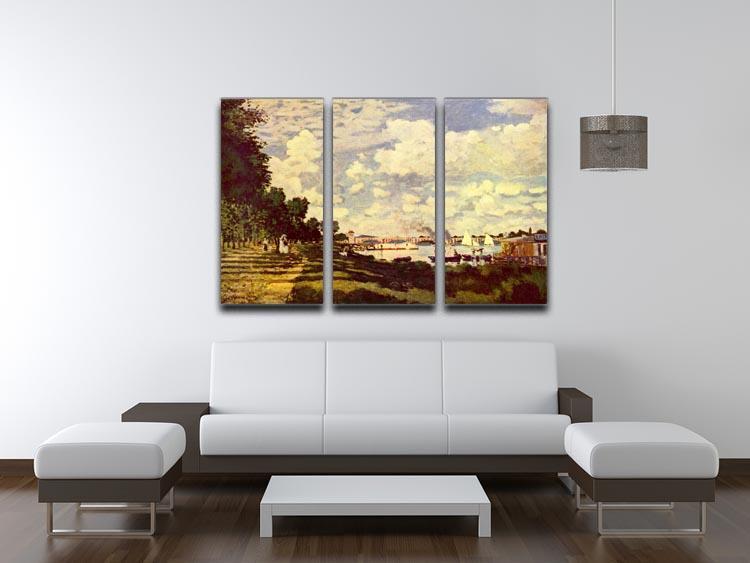 Sailing at Argenteuil by Monet Split Panel Canvas Print - Canvas Art Rocks - 4