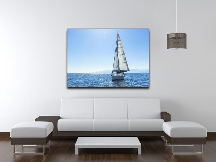 Sailing ship yachts with white sails Canvas Print or Poster - Canvas Art Rocks - 4