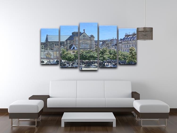 Saint Germain Auxerrois Paris 1867 by Monet 5 Split Panel Canvas - Canvas Art Rocks - 3