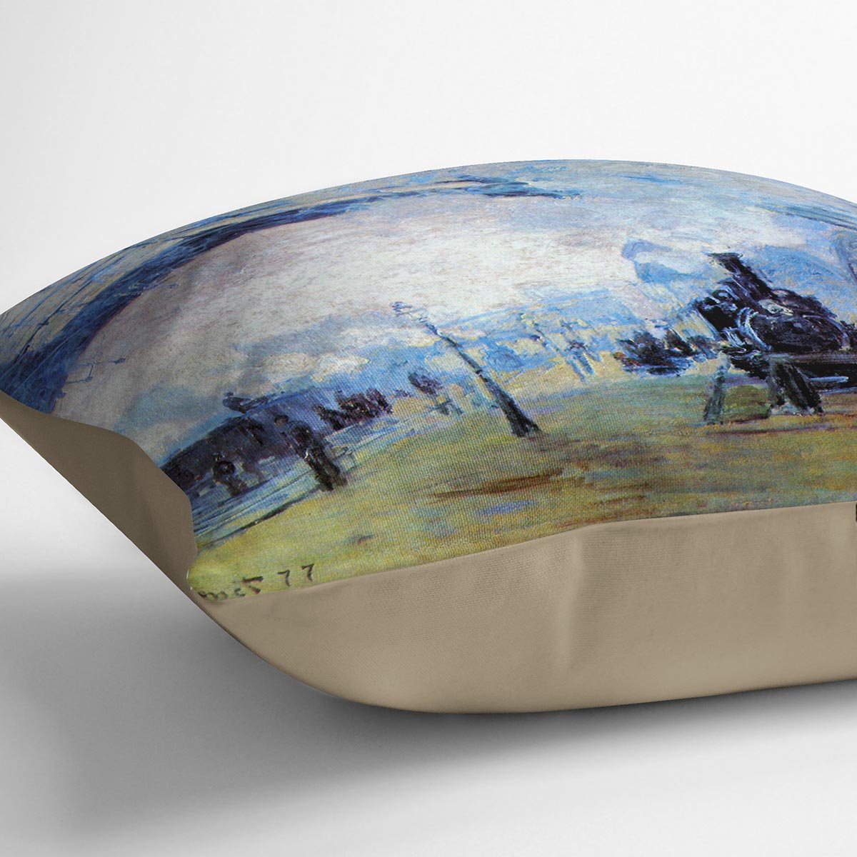 Saint Lazare station in Paris by Monet Throw Pillow