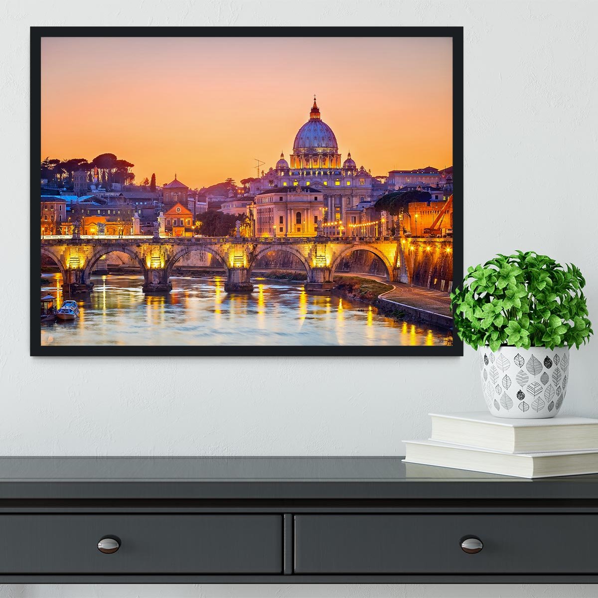 Saint Peter cathedral at night Framed Print - Canvas Art Rocks - 2