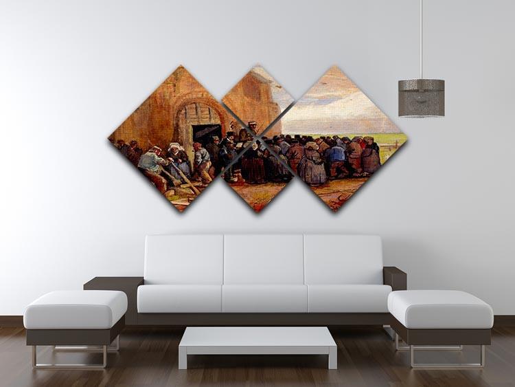 Sale of Building Scrap by Van Gogh 4 Square Multi Panel Canvas - Canvas Art Rocks - 3