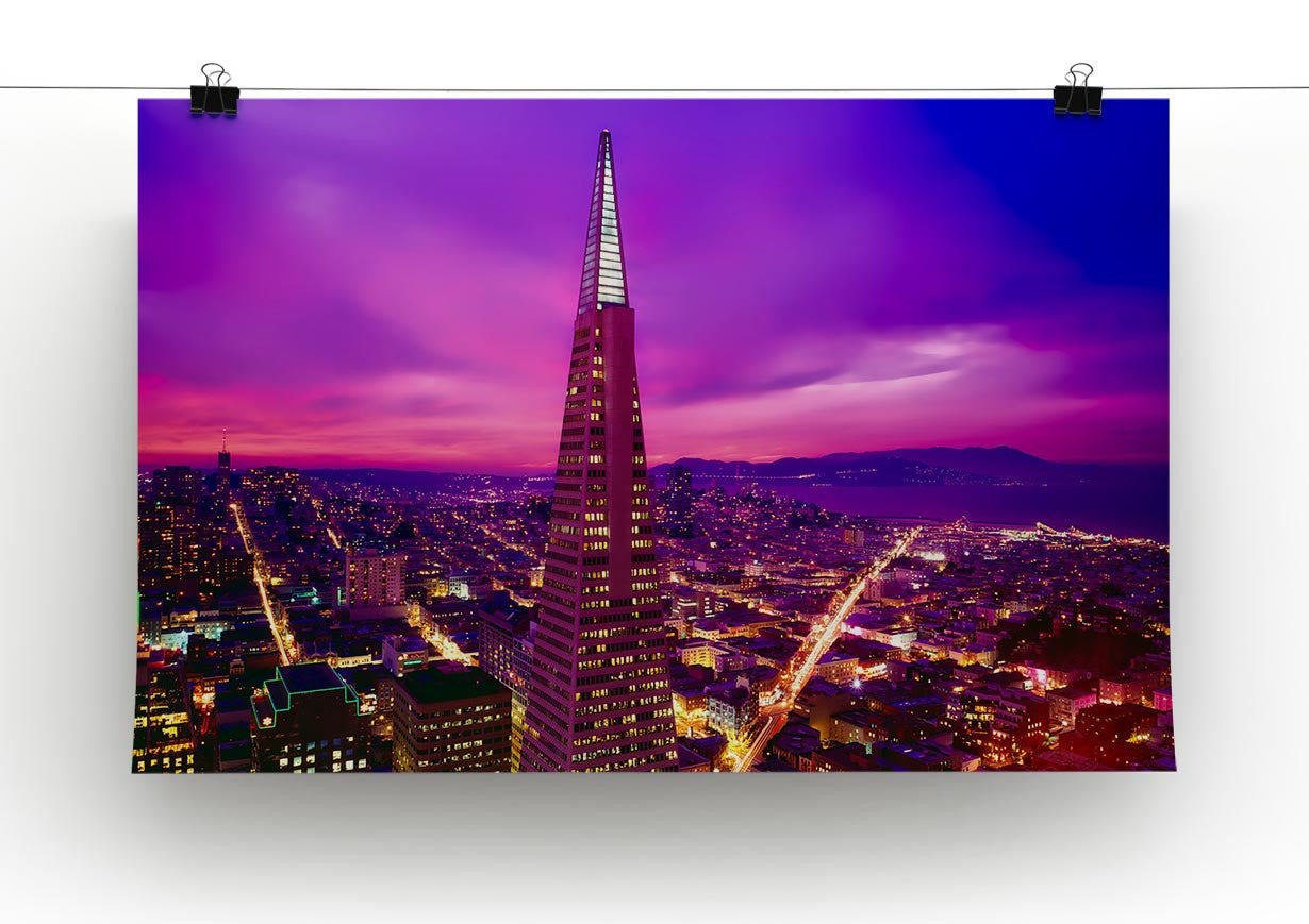 San Francisco Pink Sunset Print - Canvas Art Rocks - 2