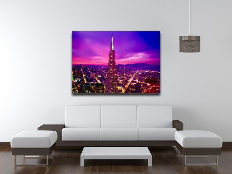 San Francisco Pink Sunset Print - Canvas Art Rocks - 4