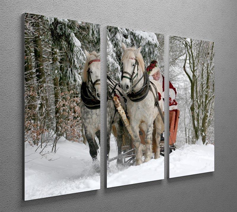 Santas Sleigh 3 Split Panel Canvas Print - Canvas Art Rocks - 2