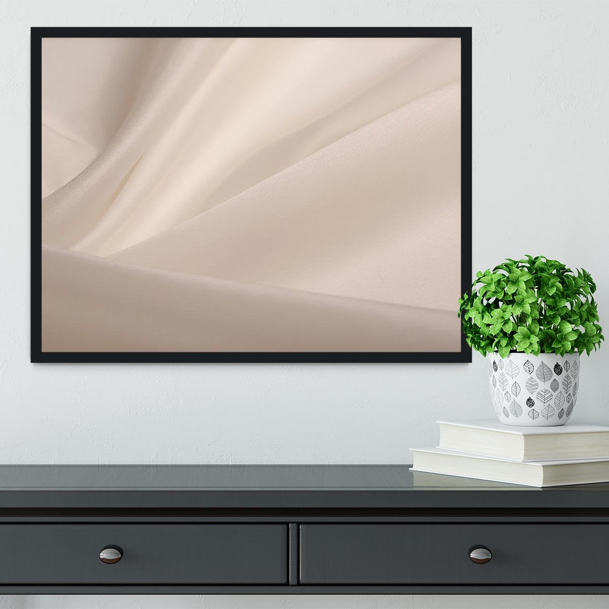 Satin fabric champagne Framed Print - Canvas Art Rocks - 2