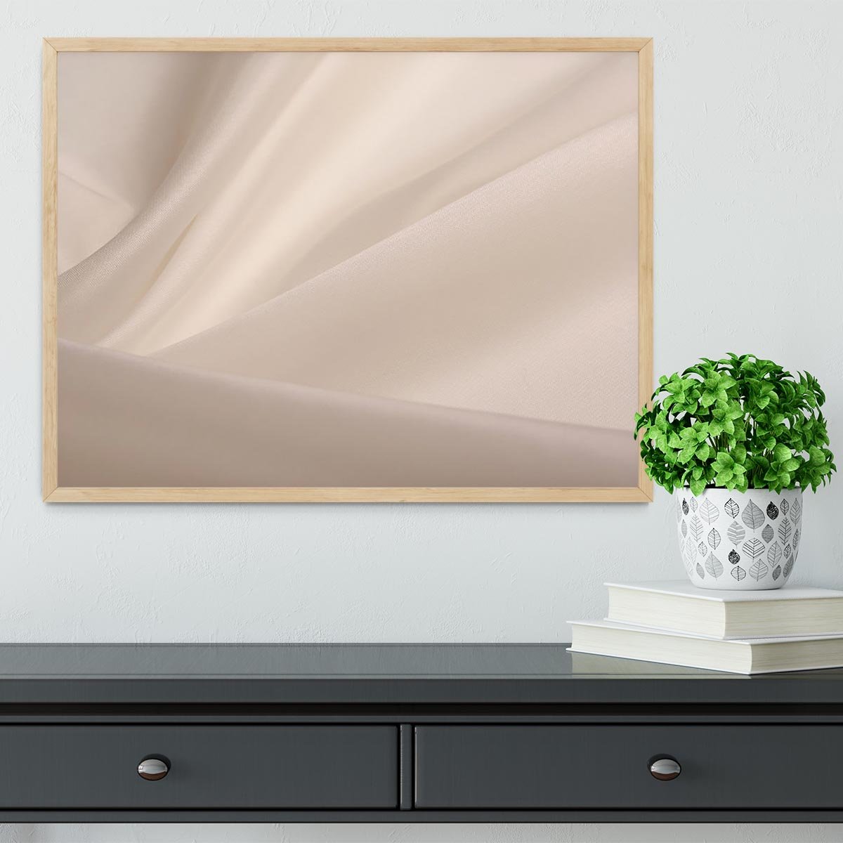 Satin fabric champagne Framed Print - Canvas Art Rocks - 4