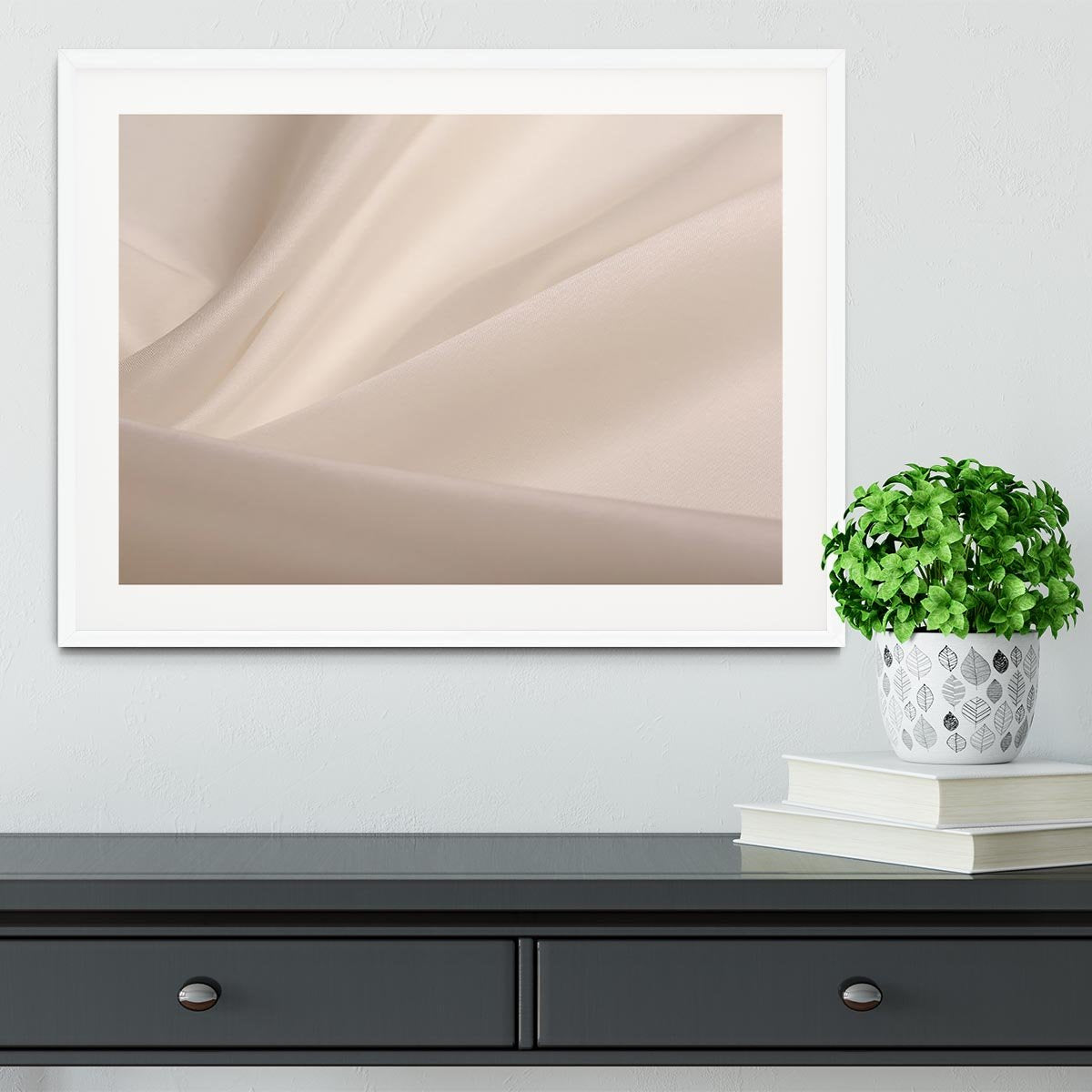 Satin fabric champagne Framed Print - Canvas Art Rocks - 5