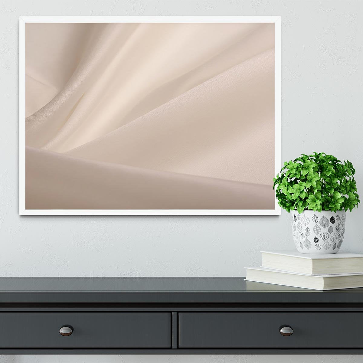 Satin fabric champagne Framed Print - Canvas Art Rocks -6