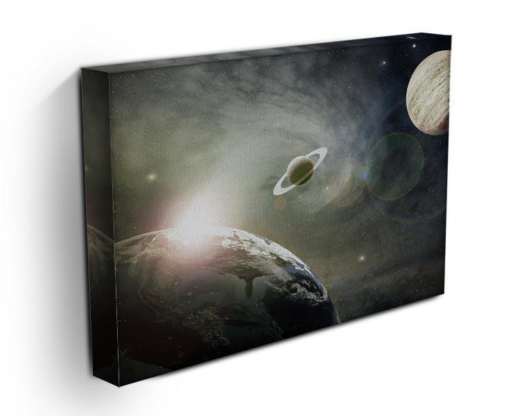 Saturn and Jupiter in a Cosmic Cloud Canvas Print or Poster - Canvas Art Rocks - 3