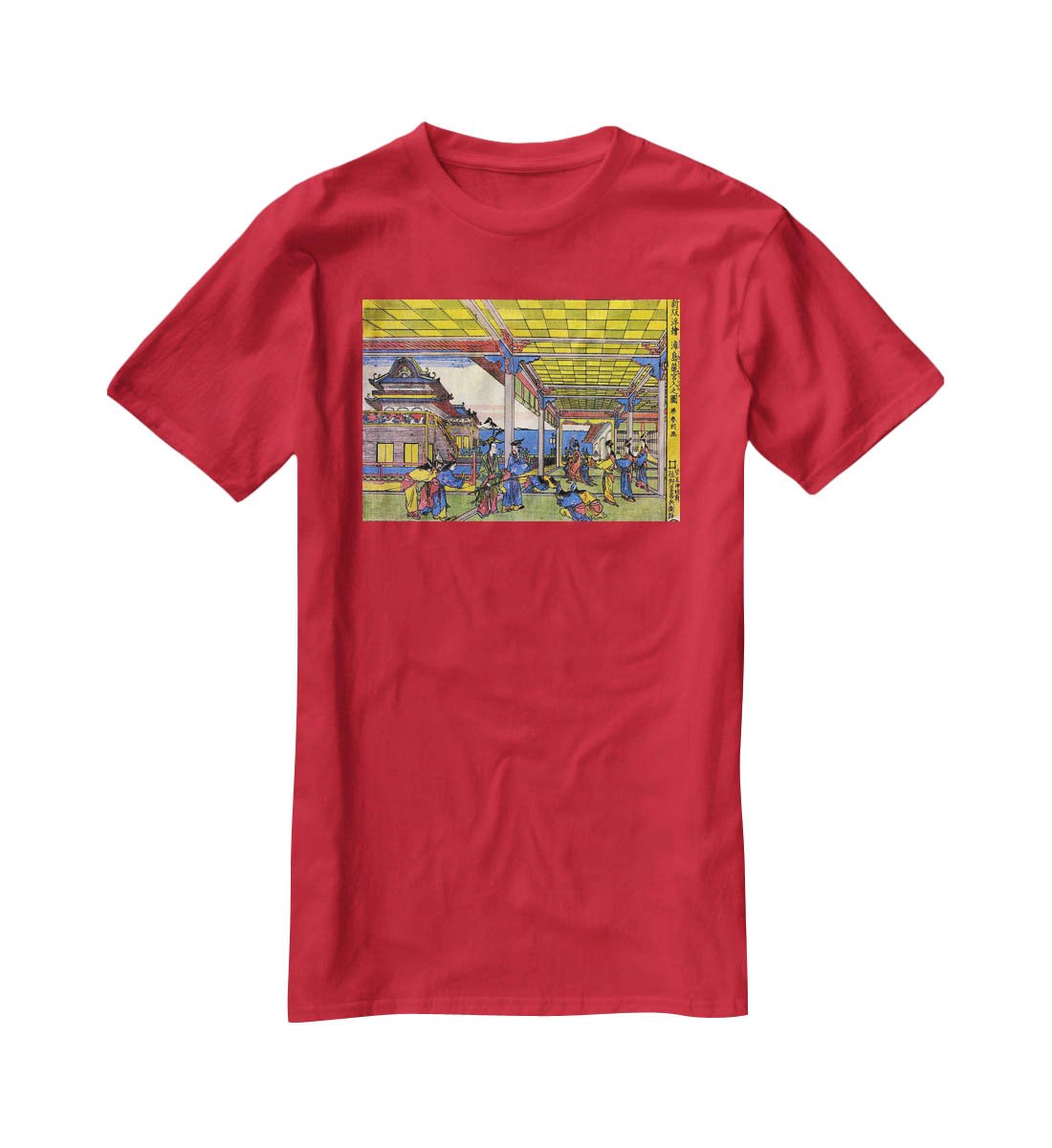 Scene in blue by Hokusai T-Shirt - Canvas Art Rocks - 4