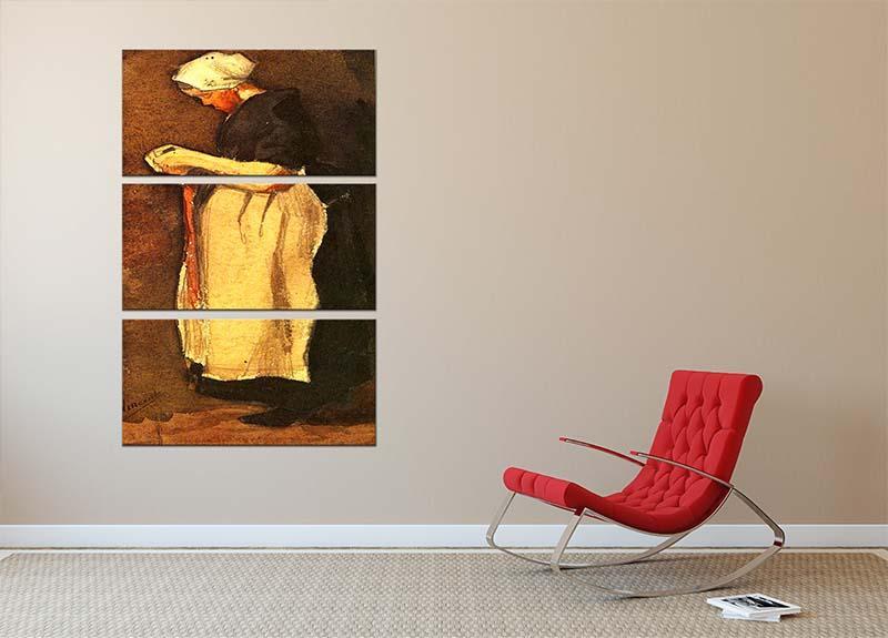 Scheveningen Woman by Van Gogh 3 Split Panel Canvas Print - Canvas Art Rocks - 2