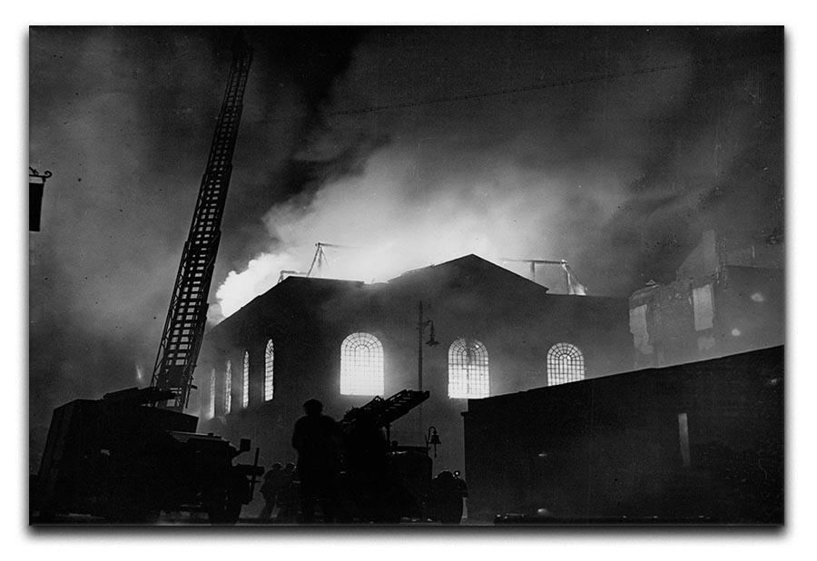 School ablaze Hatton Garden London Canvas Print or Poster  - Canvas Art Rocks - 1