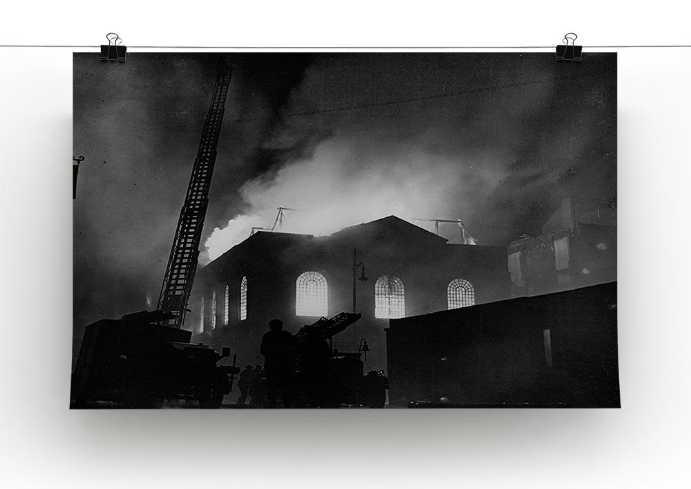 School ablaze Hatton Garden London Canvas Print or Poster - Canvas Art Rocks - 2