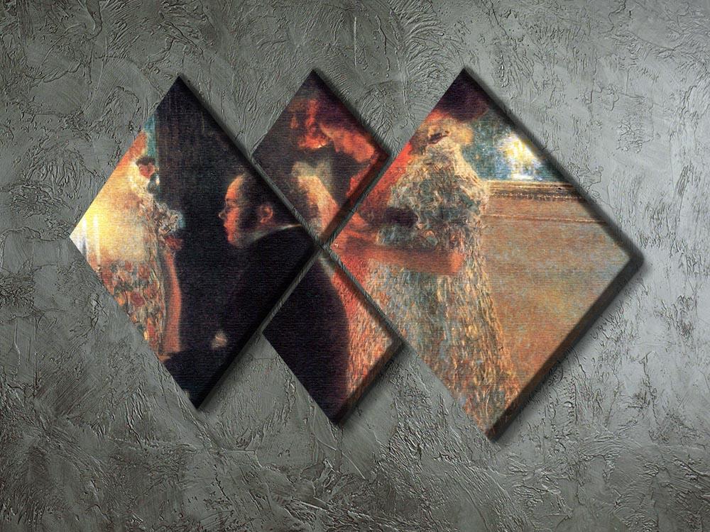 Schubert at the piano by Klimt 4 Square Multi Panel Canvas - Canvas Art Rocks - 2