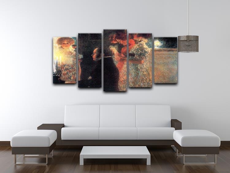 Schubert at the piano by Klimt 5 Split Panel Canvas - Canvas Art Rocks - 3