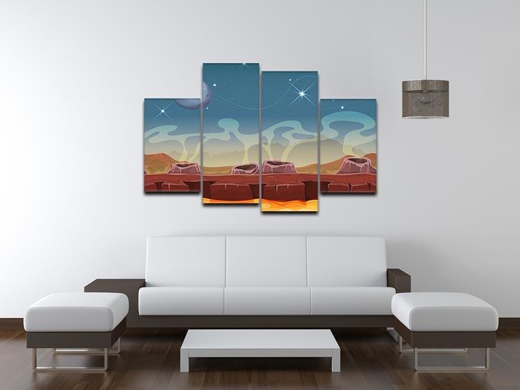 Sci-Fi Alien Planet 4 Split Panel Canvas - Canvas Art Rocks - 3