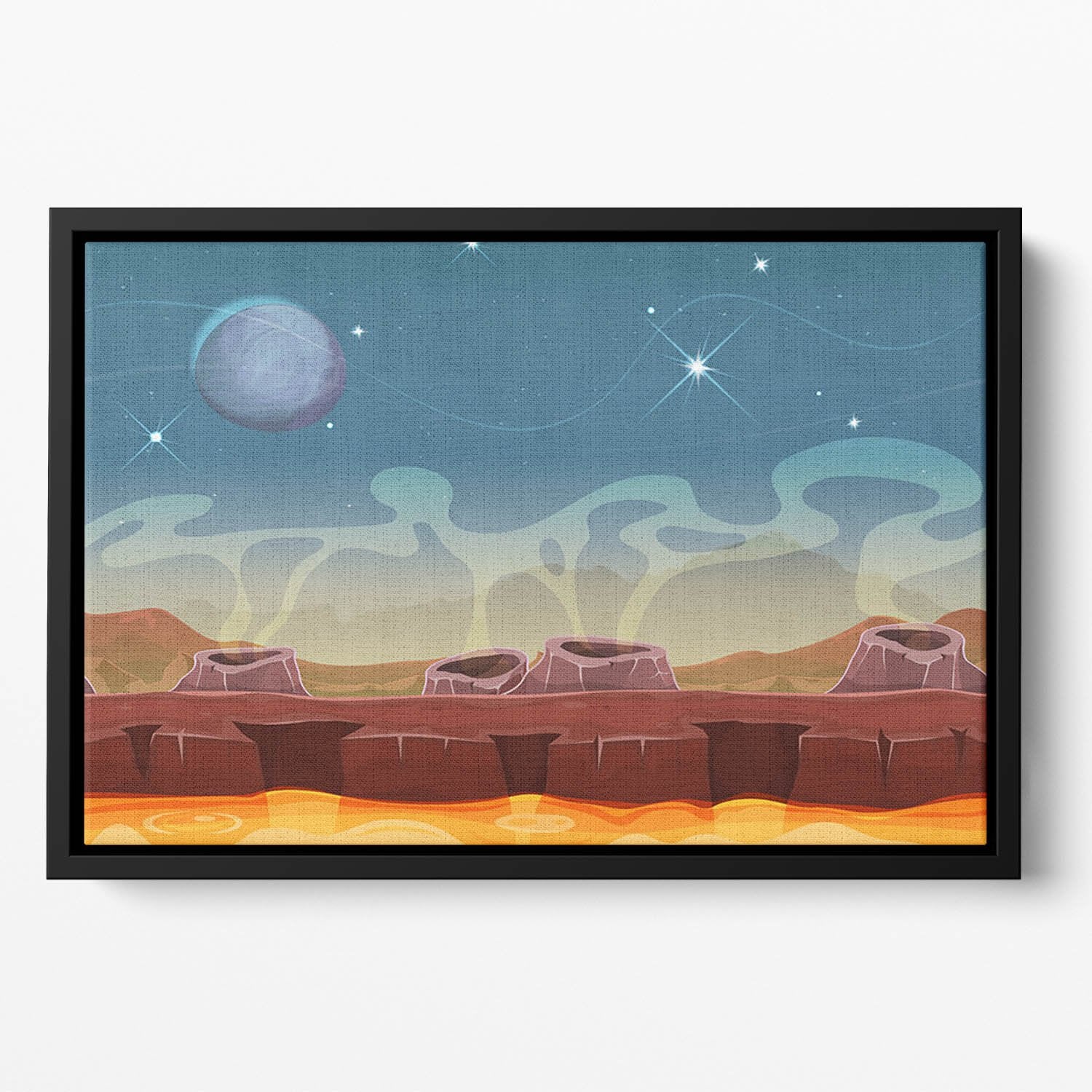 Sci-Fi Alien Planet Floating Framed Canvas