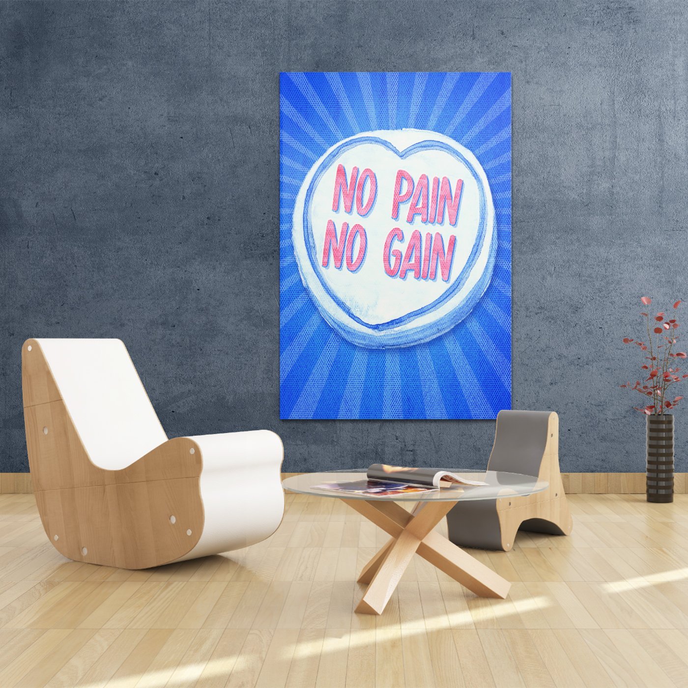 No Pain Loveheart Canvas