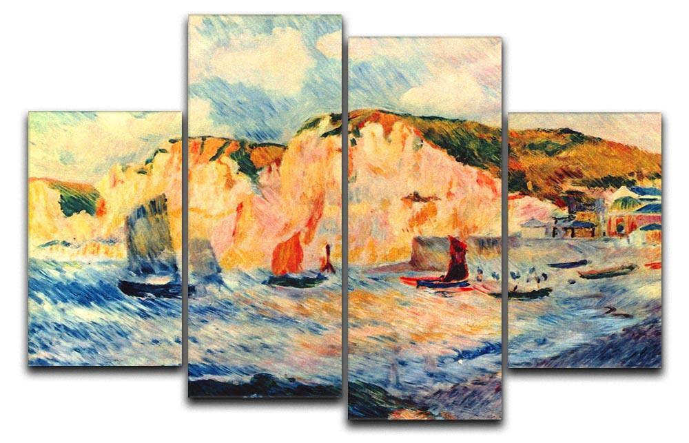 Sea and cliffs by Renoir 4 Split Panel Canvas  - Canvas Art Rocks - 1