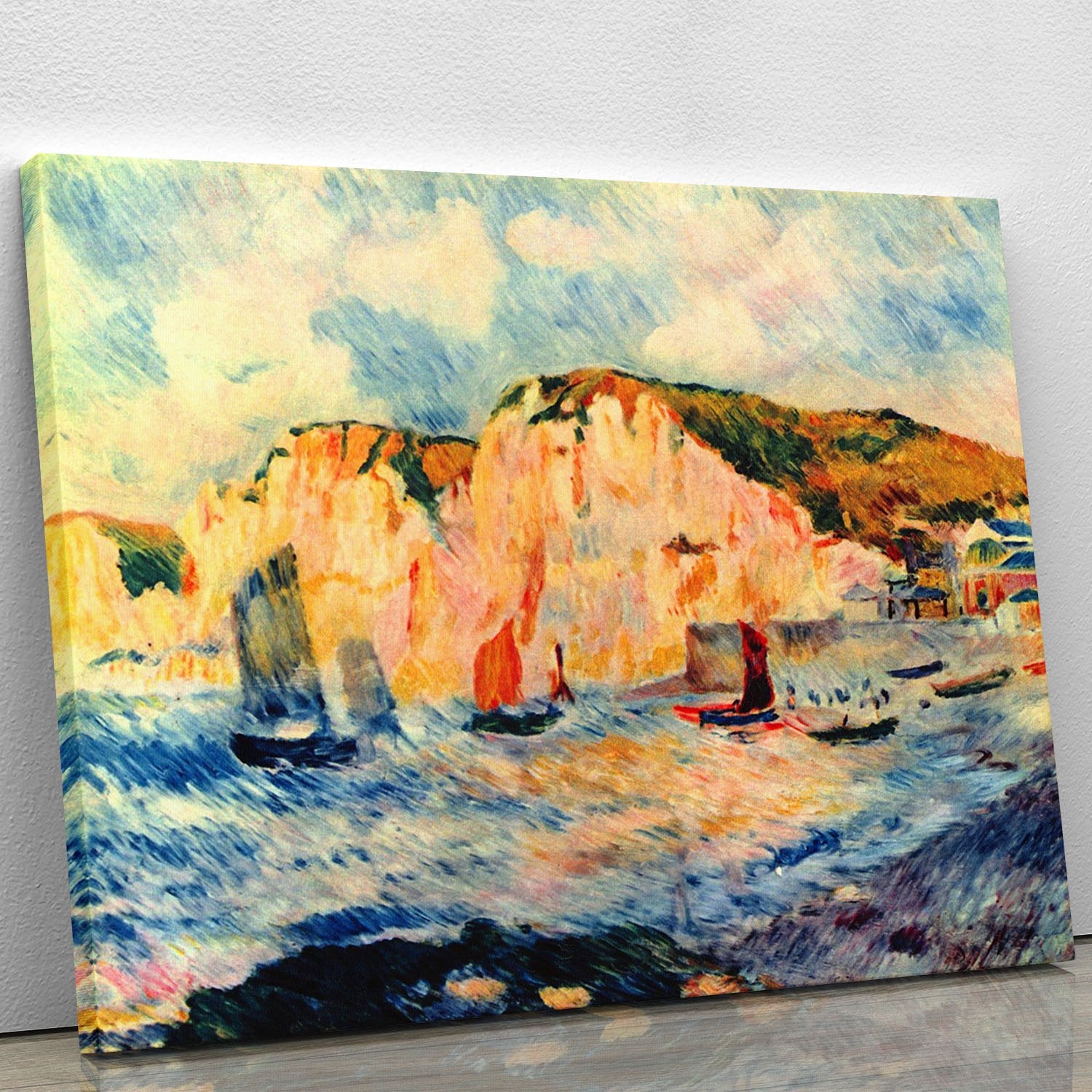 Sea and cliffs by Renoir Canvas Print or Poster