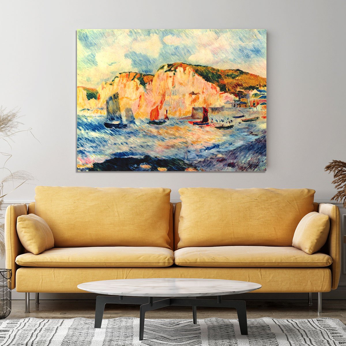 Sea and cliffs by Renoir Canvas Print or Poster